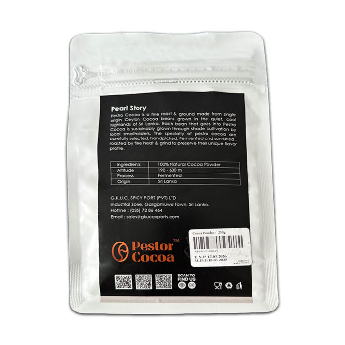 Cocoa powder backside